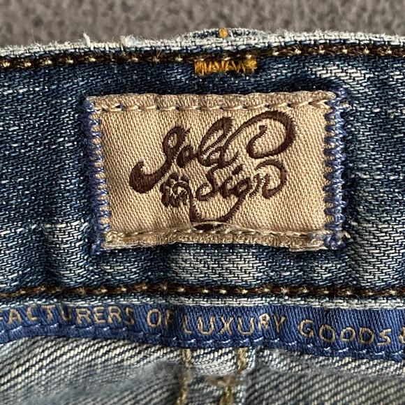 Vintage Y2K 00s Gold Sign Passion Low Rise Bootcut Flare Jean 28 Blue USA Made - Picture 12 of 16